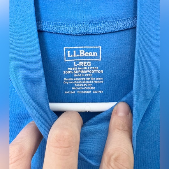 Ll Bean turtleneck shirt long sleeve tshirt blue large - Picture 5 of 5